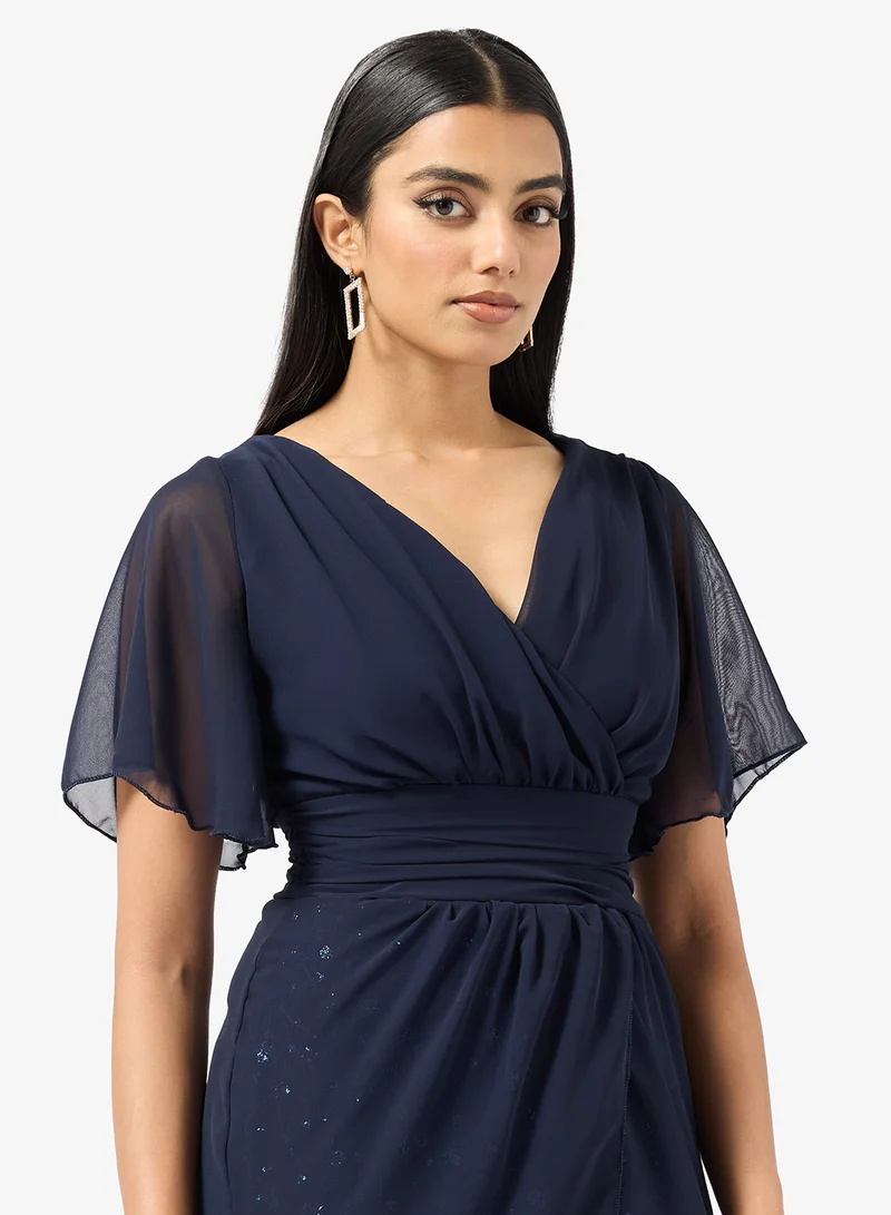 Khizana  A-line Dress With Flutter Sleeves for Women | Best Price UAE